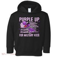 Purple Up For Military Dino Flag Cute April Toddler Hoodie thumb 0