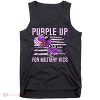 Purple Up For Military Dino Flag Cute April Tank Top thumb 0