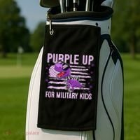 Purple Up For Military Dino Flag Cute April Golf Towel thumb 2