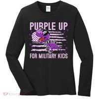 Purple Up For Military Dino Flag Cute April Women's Long Sleeve Shirt thumb 0