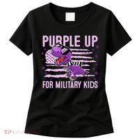 Purple Up For Military Dino Flag Cute April Women's T-Shirt thumb 0