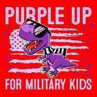 Purple Up For Military Dino Flag Cute April Santa Hat thumb 1