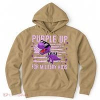 Purple Up For Military Dino Flag Cute April Hoodie thumb 0
