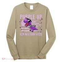 Purple Up For Military Dino Flag Cute April Long Sleeve Shirt thumb 0