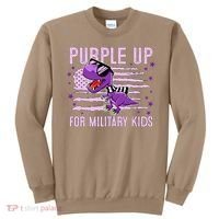 Purple Up For Military Dino Flag Cute April Sweatshirt thumb 0