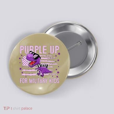 Purple Up For Military Dino Flag Cute April Button