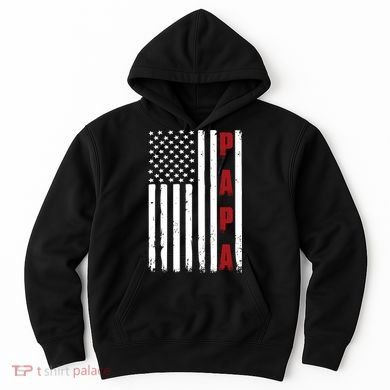 Papa USA Flag Gift For Dad Fathers Day Hoodie