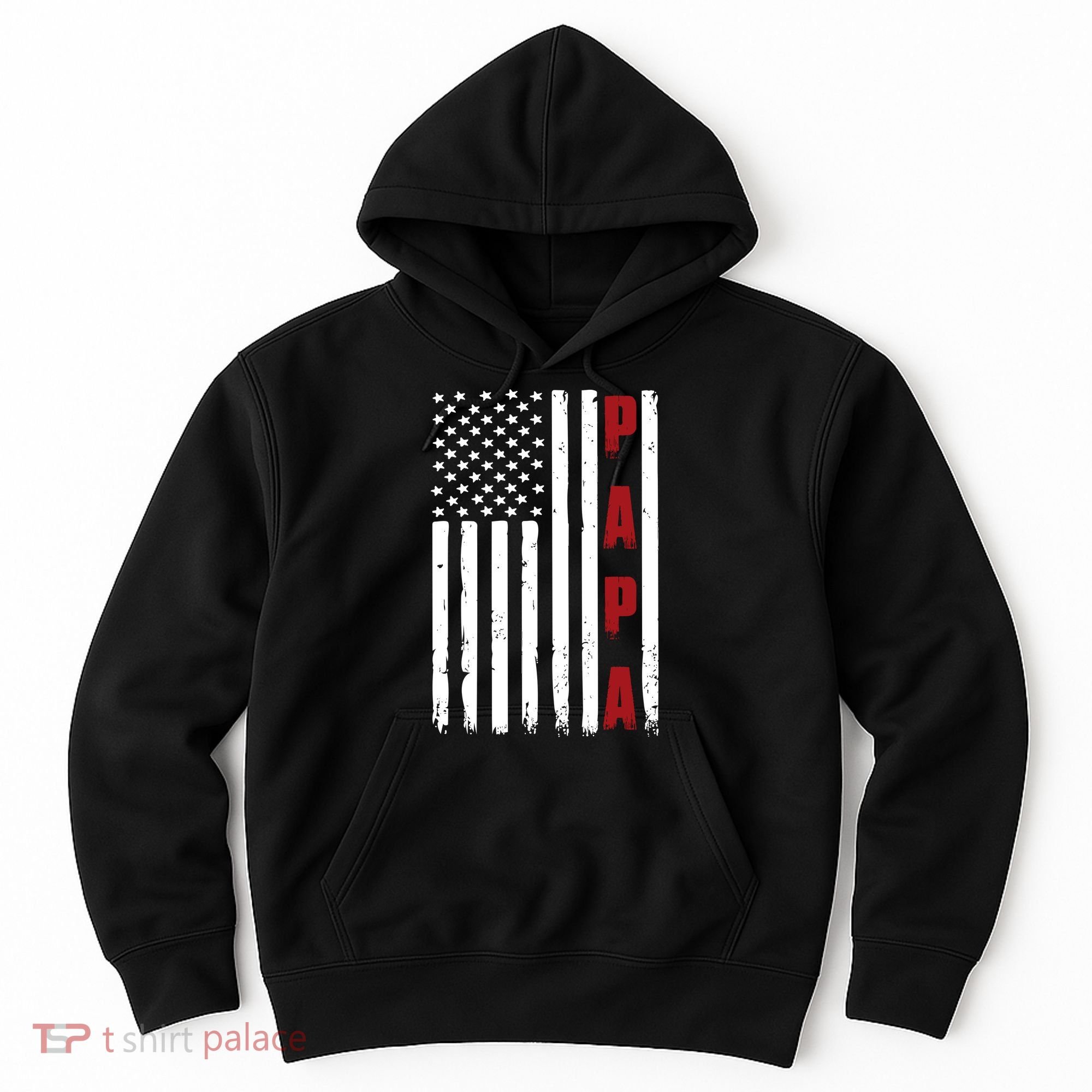Papa USA Flag Gift For Dad Fathers Day Hoodie