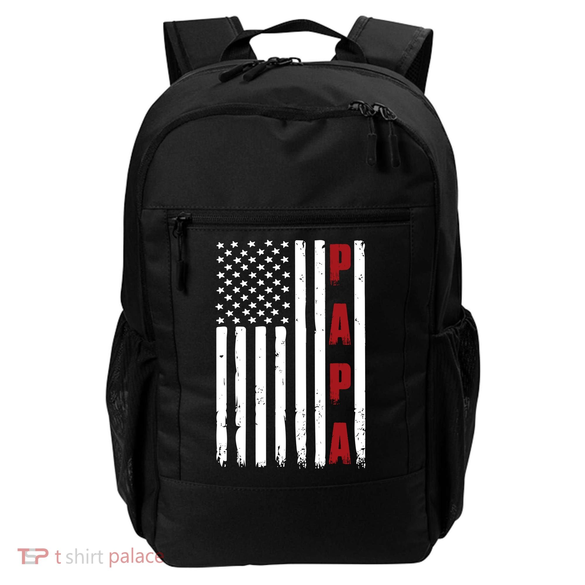 Papa USA Flag Gift For Dad Fathers Day Backpack