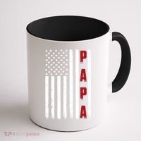 Papa USA Flag Gift For Dad Fathers Day Coffee Mug thumb 1