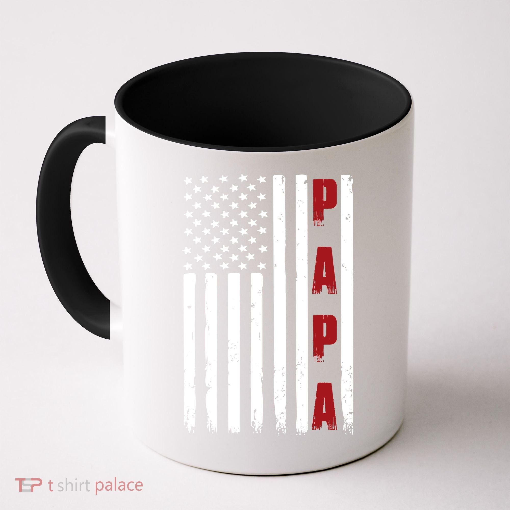 Papa USA Flag Gift For Dad Fathers Day Coffee Mug