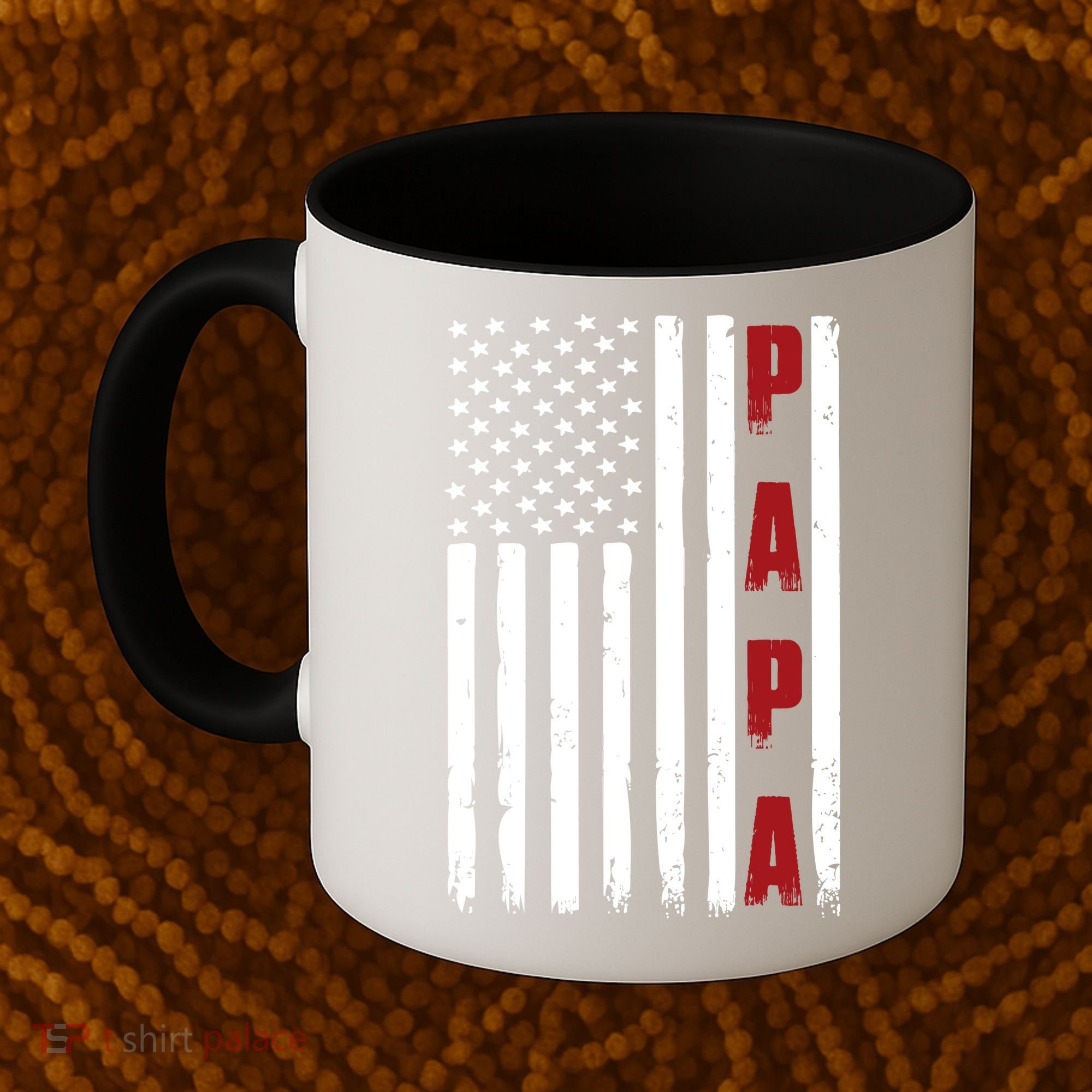 Papa USA Flag Gift For Dad Fathers Day Coffee Mug