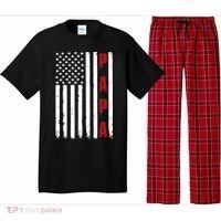 Papa USA Flag Gift For Dad Fathers Day Pajama Set thumb 0