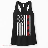 Papa USA Flag Gift For Dad Fathers Day Women's Tank Top thumb 0