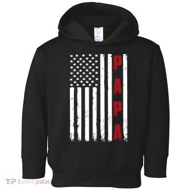 Papa USA Flag Gift For Dad Fathers Day Toddler Hoodie