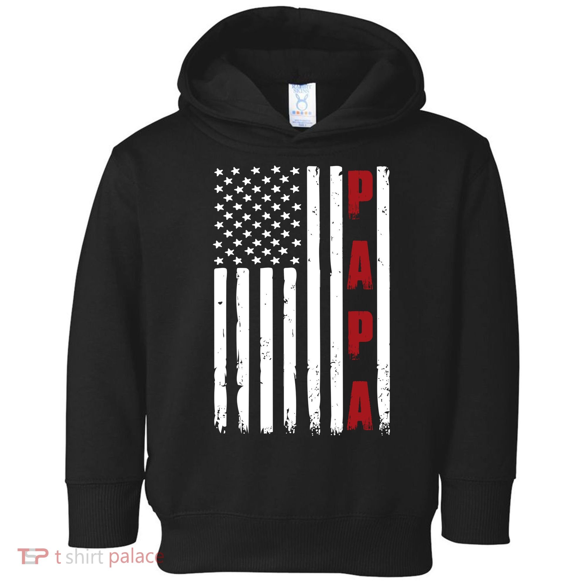 Papa USA Flag Gift For Dad Fathers Day Toddler Hoodie