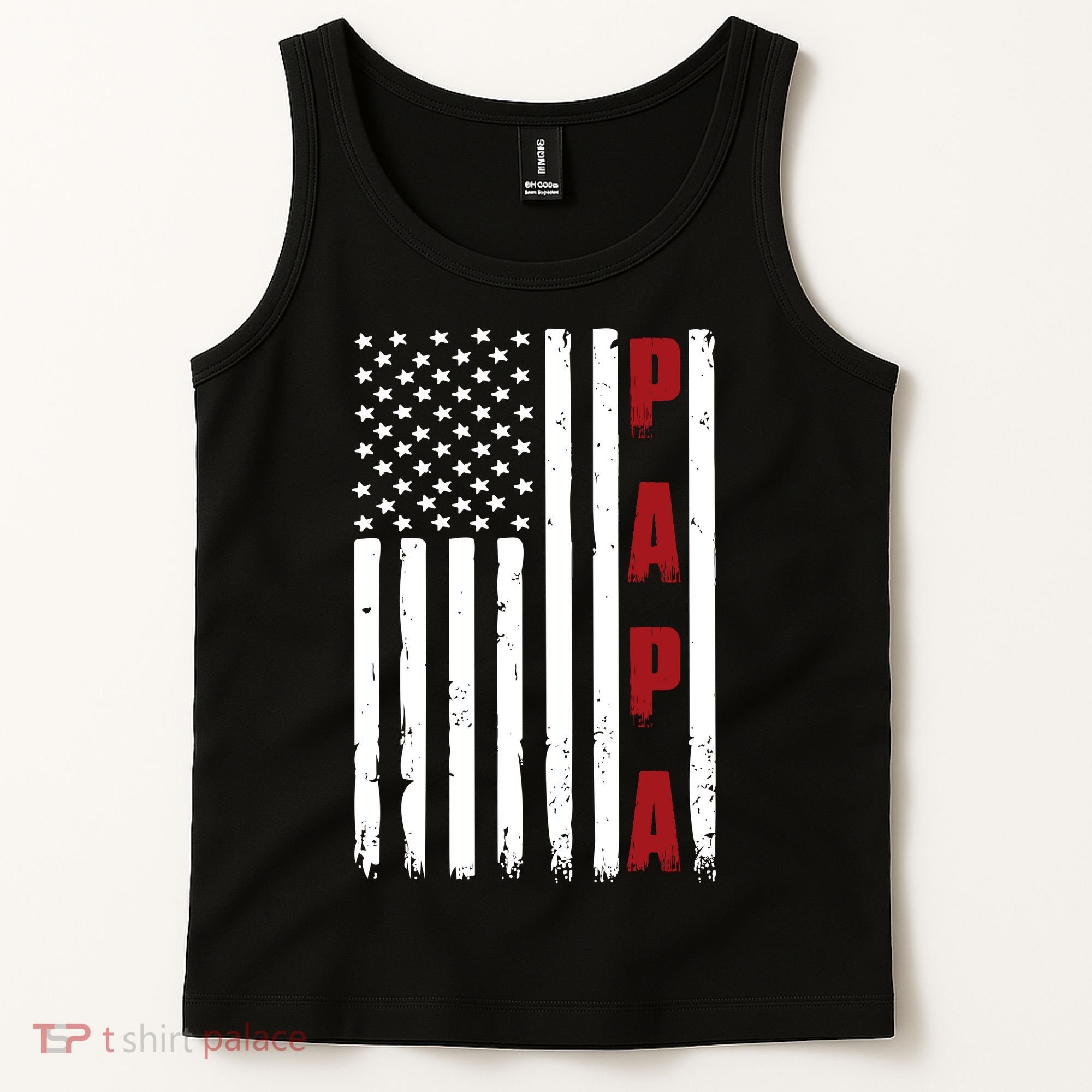 Papa USA Flag Gift For Dad Fathers Day Tank Top