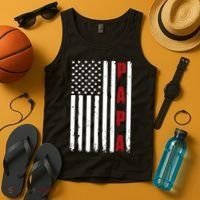 Papa USA Flag Gift For Dad Fathers Day Tank Top thumb 4