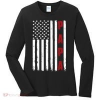 Papa USA Flag Gift For Dad Fathers Day Women's Long Sleeve Shirt thumb 0