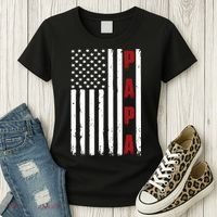Papa USA Flag Gift For Dad Fathers Day Women's T-Shirt thumb 3