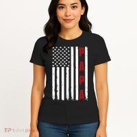 Papa USA Flag Gift For Dad Fathers Day Women's T-Shirt thumb 4