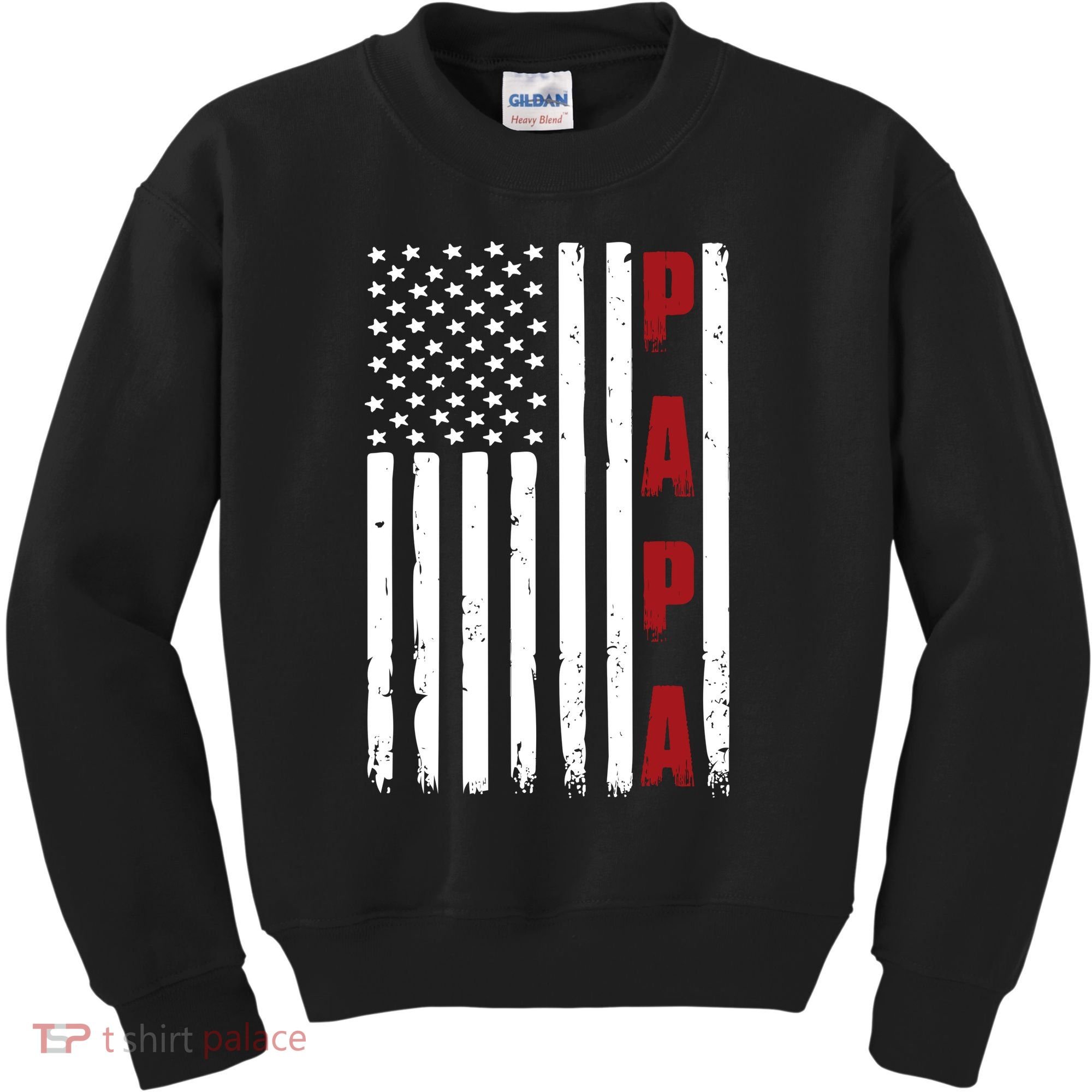 Papa USA Flag Gift For Dad Fathers Day Kids Sweatshirt