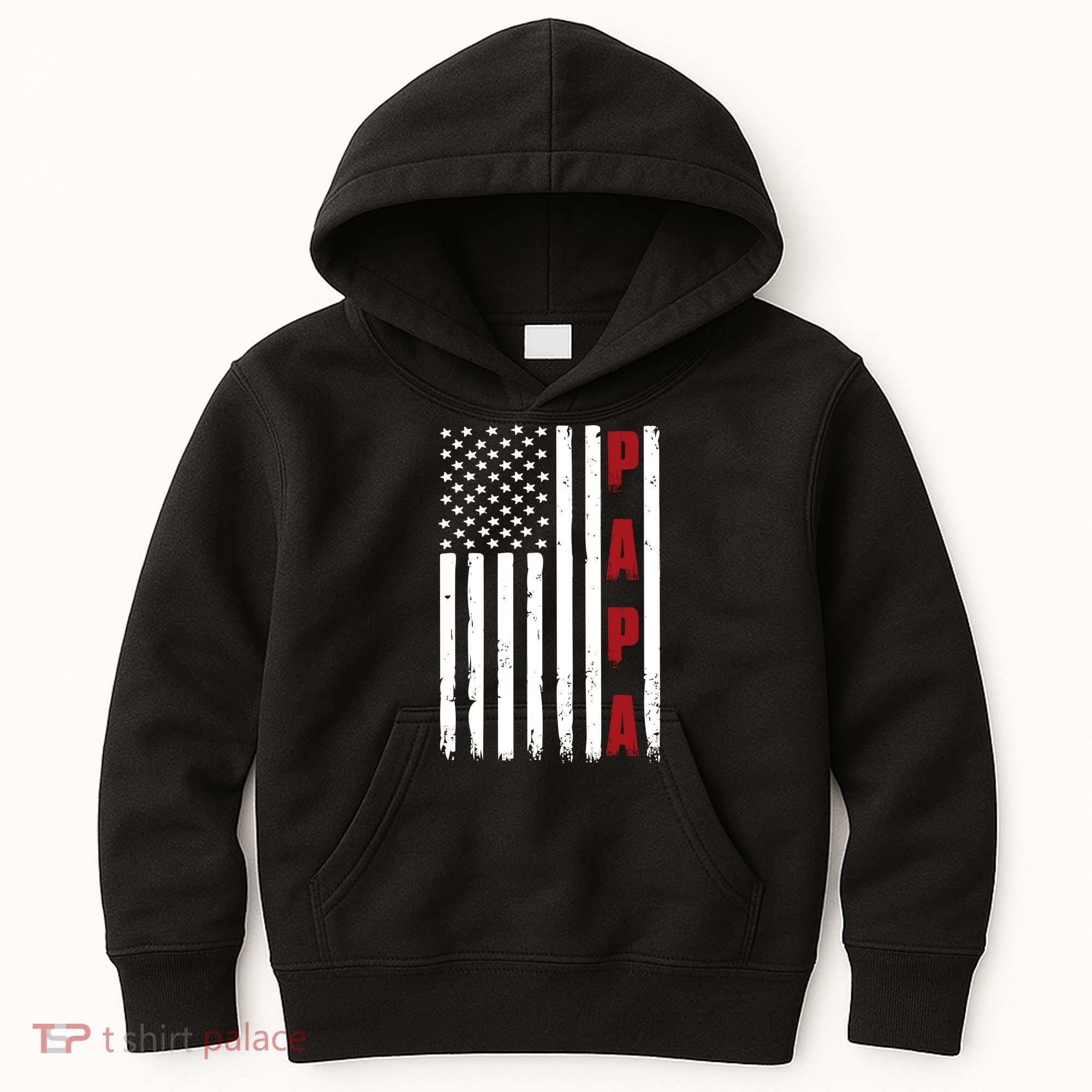 Papa USA Flag Gift For Dad Fathers Day Kids Hoodie