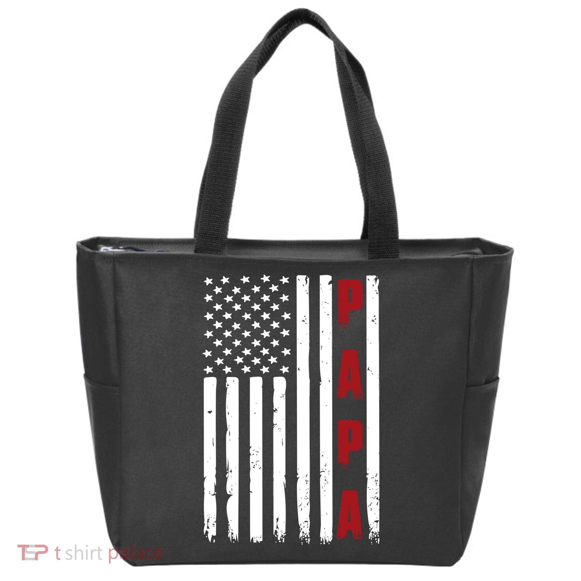 Papa USA Flag Gift For Dad Fathers Day Tote Bag