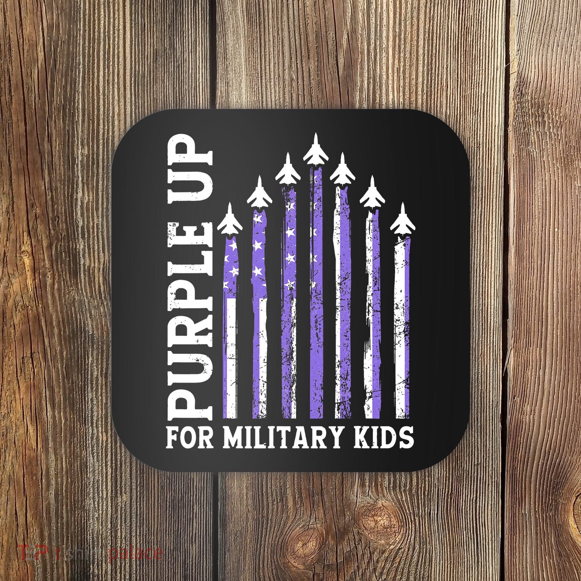 Purple Up For Military Child Month Air Force Coaster