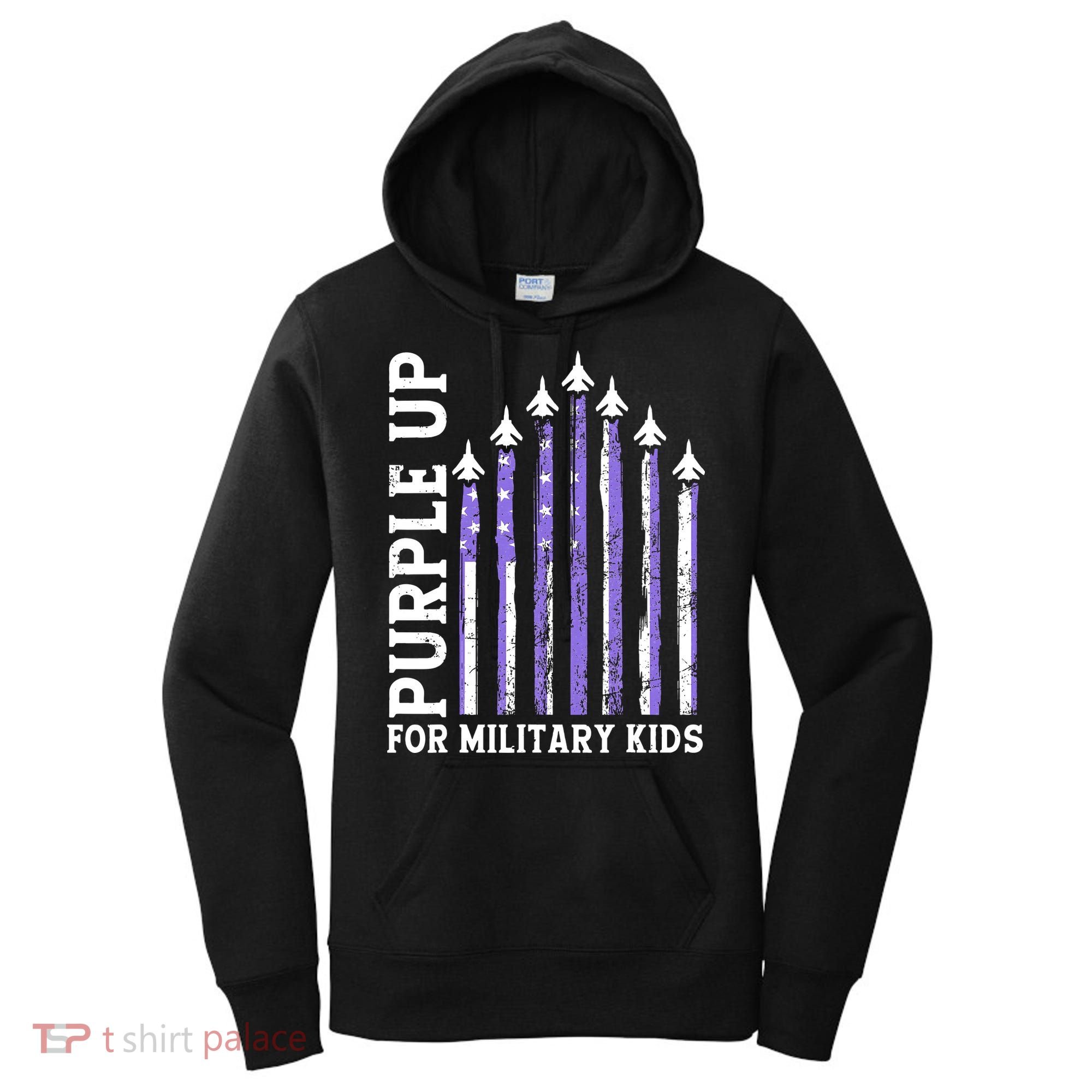 Purple Up For Military Child Month Air Force Women's Hoodie