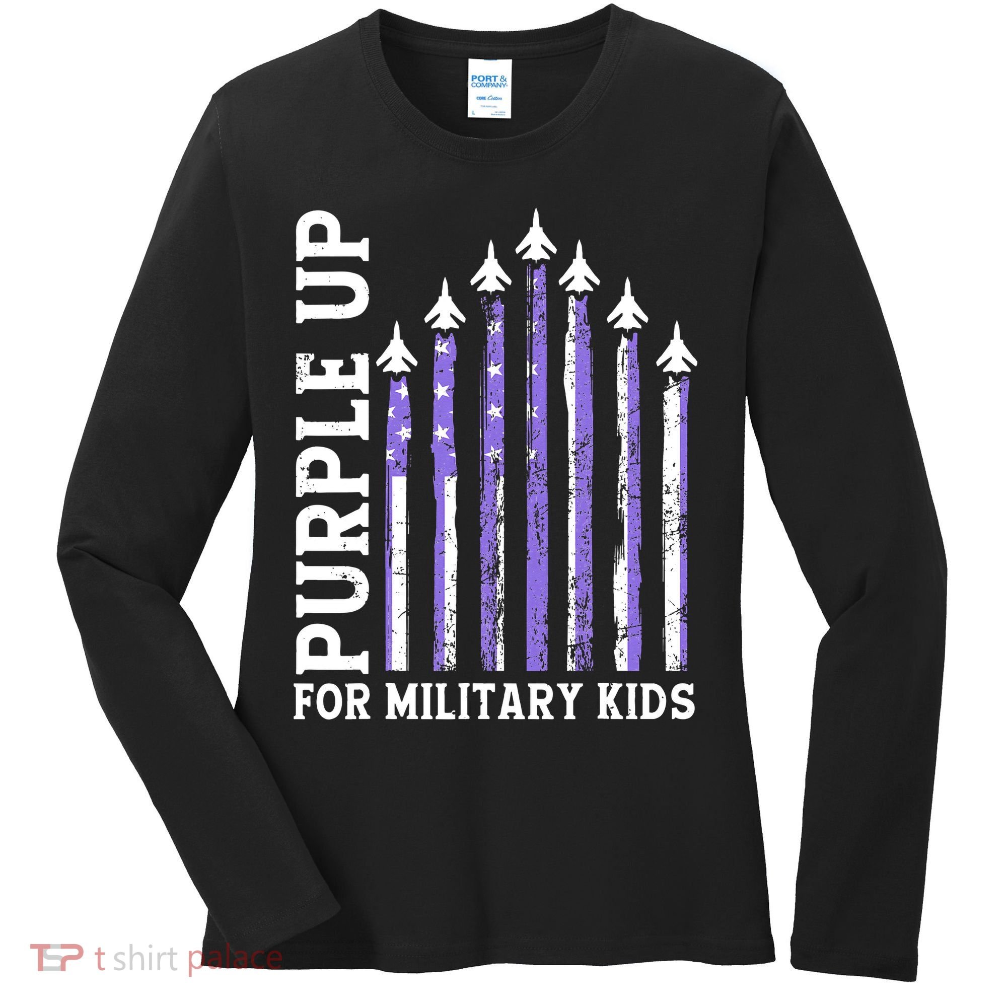 Purple Up For Military Child Month Air Force Women's Long Sleeve Shirt