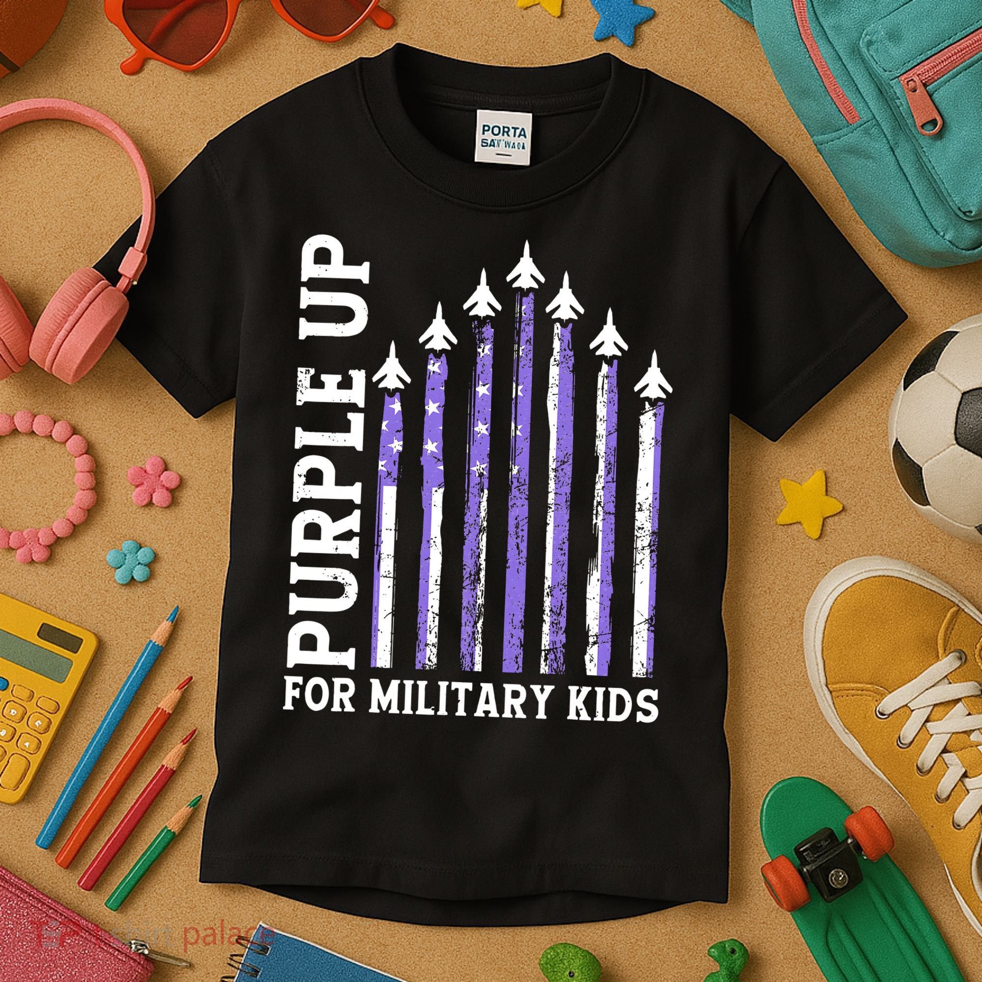 Purple Up For Military Child Month Air Force Kids T-Shirt