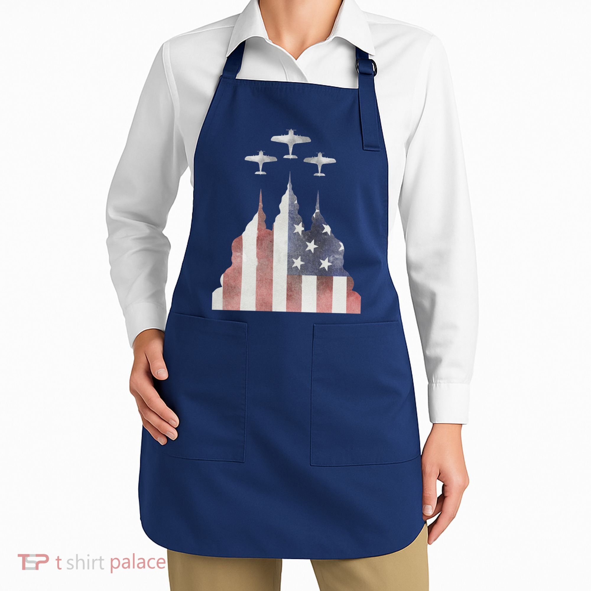 Patriotic Usa Flag Fighter Jets 4th Of July Apron