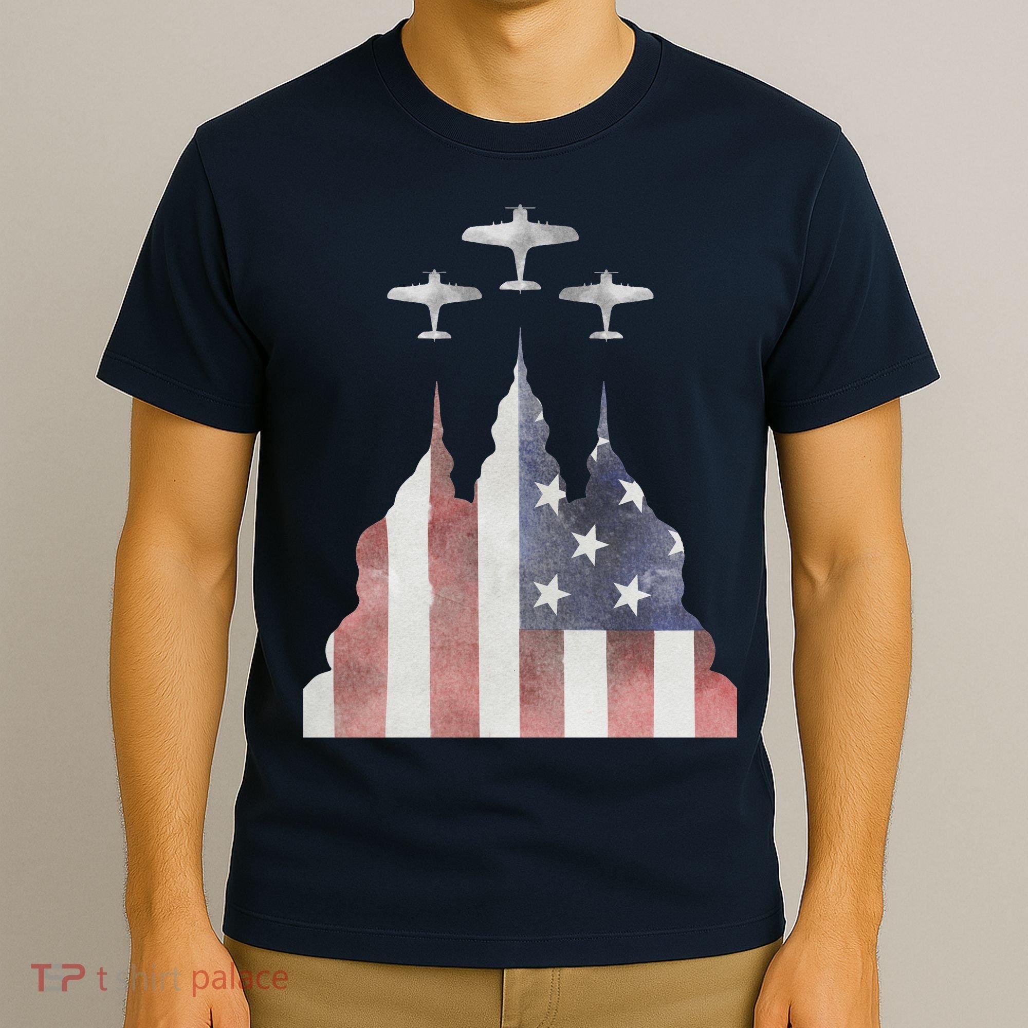 Patriotic Usa Flag Fighter Jets 4th Of July T-Shirt
