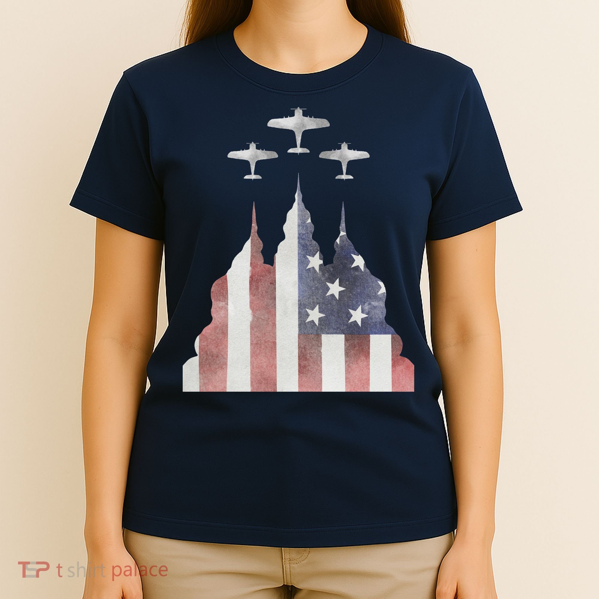 Patriotic Usa Flag Fighter Jets 4th Of July T-Shirt