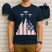 Patriotic Usa Flag Fighter Jets 4th Of July T-Shirt thumb 6