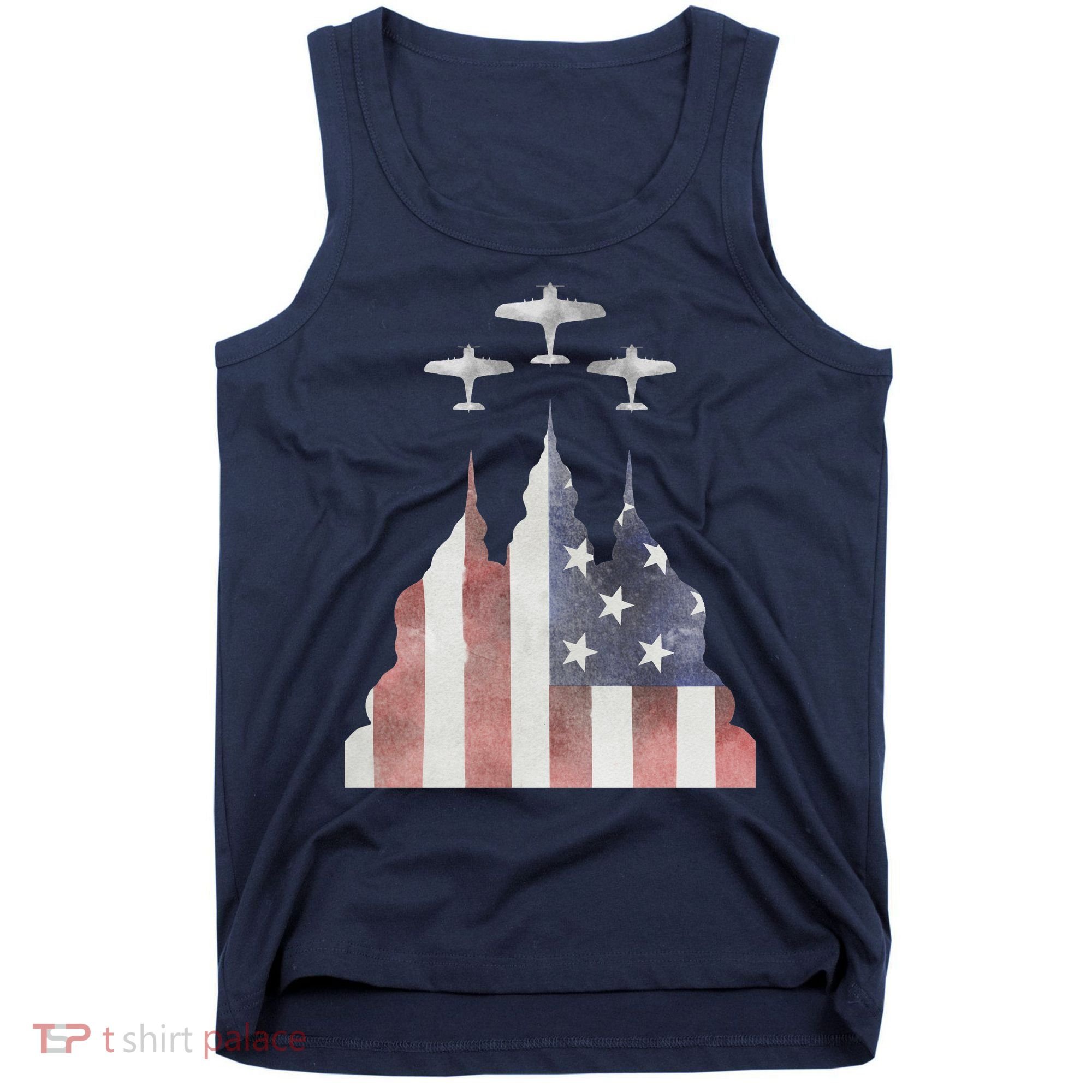 Patriotic Usa Flag Fighter Jets 4th Of July Tank Top