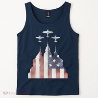 Patriotic Usa Flag Fighter Jets 4th Of July Tank Top thumb 2