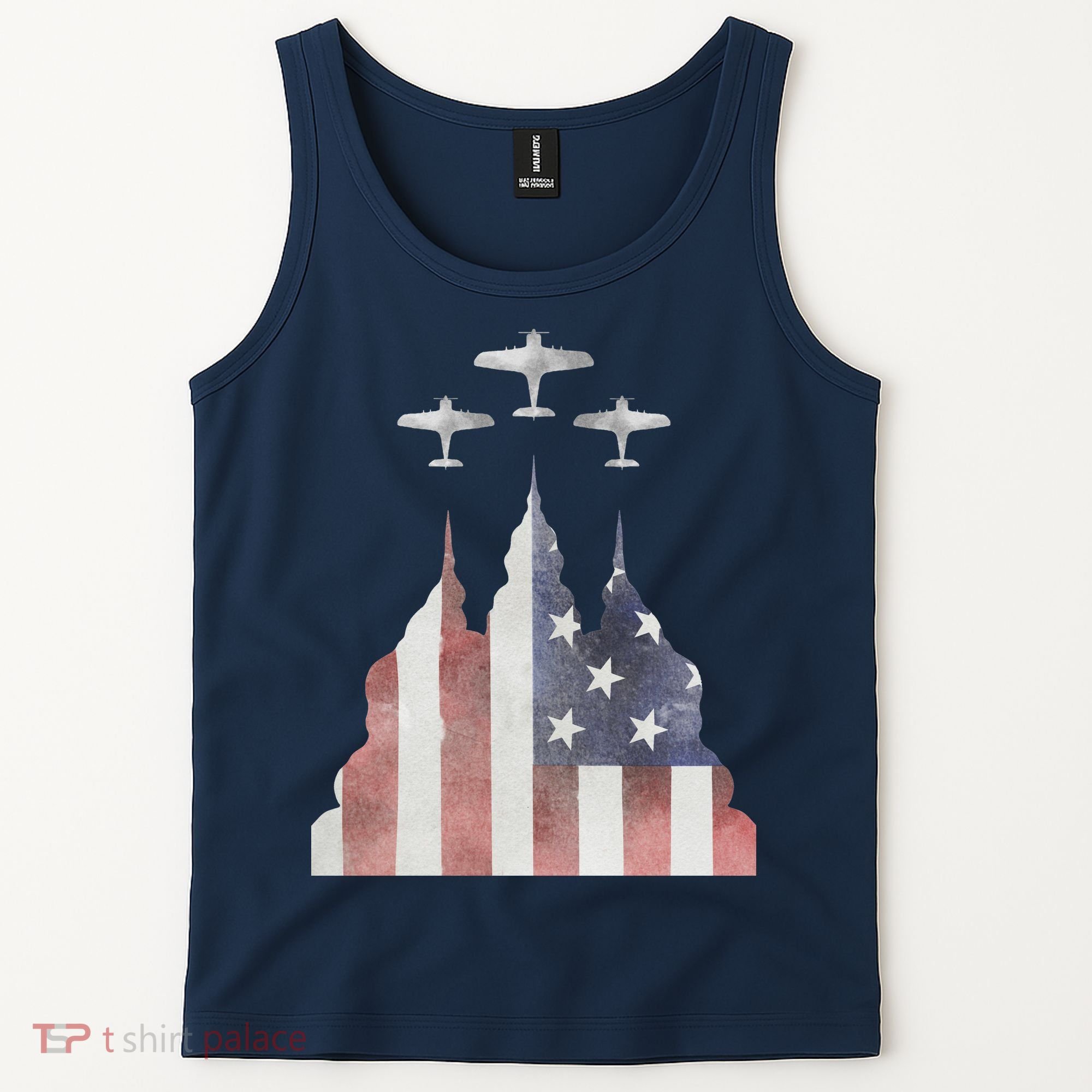 Patriotic Usa Flag Fighter Jets 4th Of July Tank Top