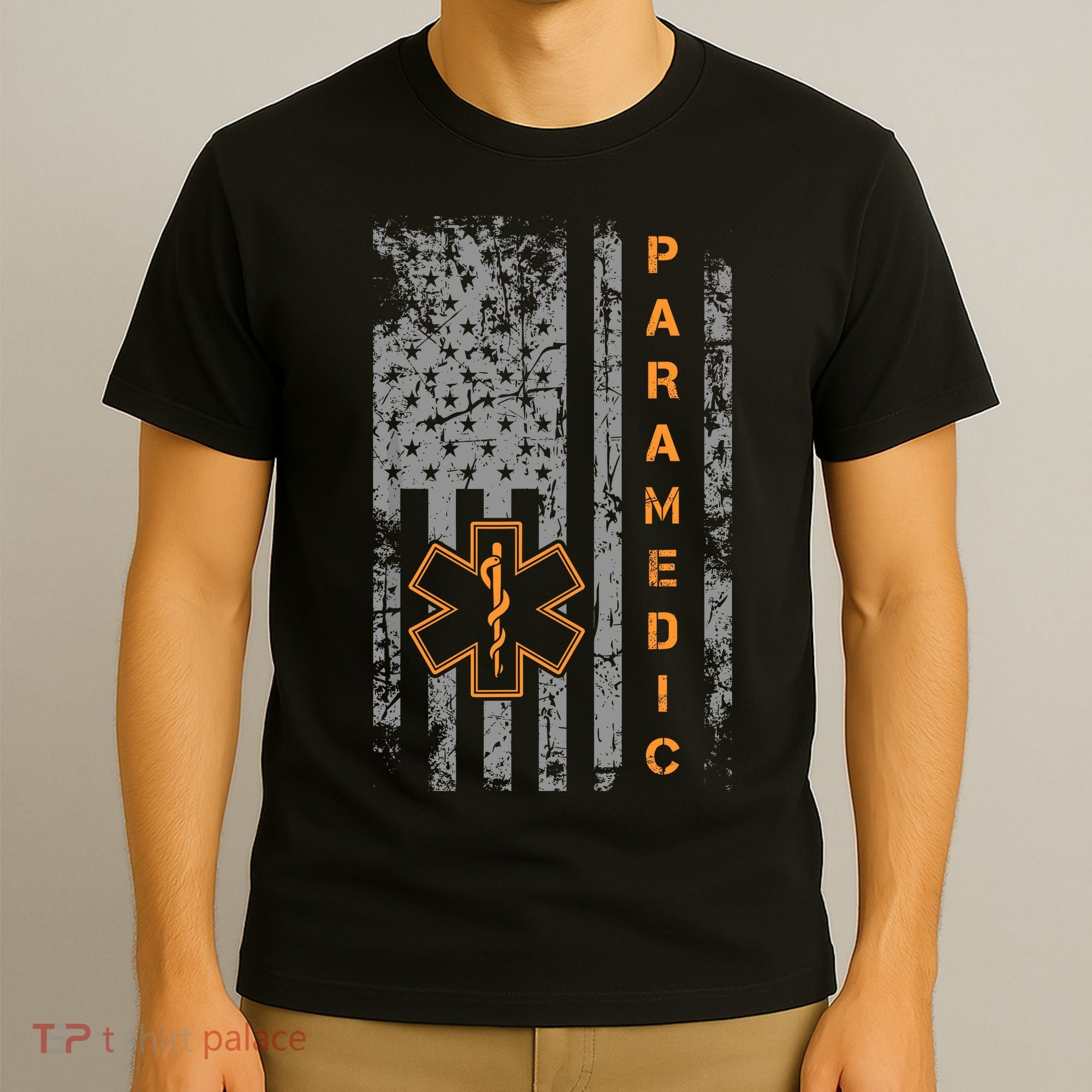 Paramedic Usa Flag Proud Ems Emt American Gifts Friend T-Shirt