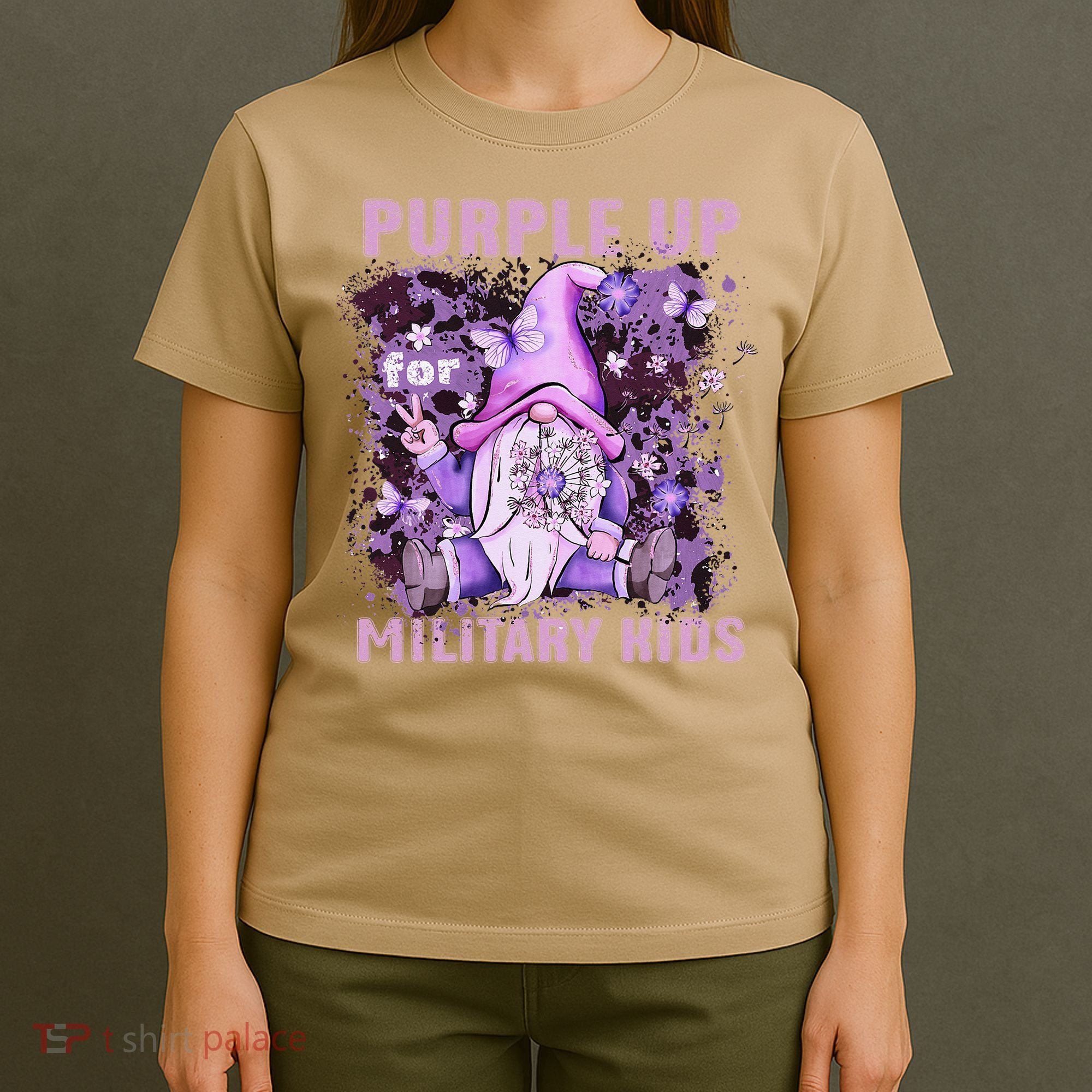 Purple Up For Military Military Child Month Purple Camo T-Shirt
