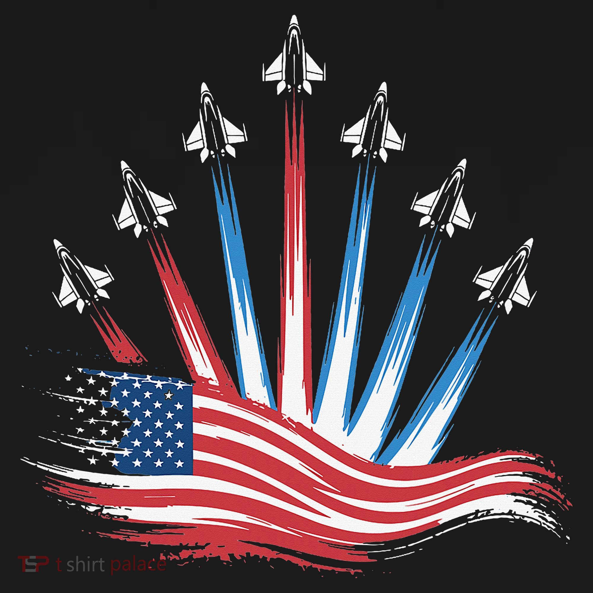 Patriotic Usa Flag Fighter Jets 4th Of July Women T-Shirt