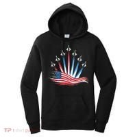 Patriotic Usa Flag Fighter Jets 4th Of July Women Women's Hoodie thumb 0
