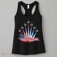 Patriotic Usa Flag Fighter Jets 4th Of July Women Women's Tank Top thumb 3