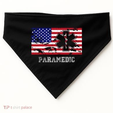 Paramedic Usa Flag USA-Made Doggie Bandana