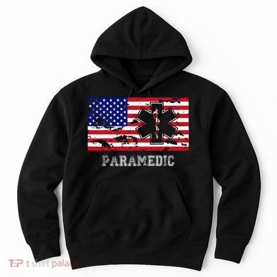 Paramedic Usa Flag Hoodie