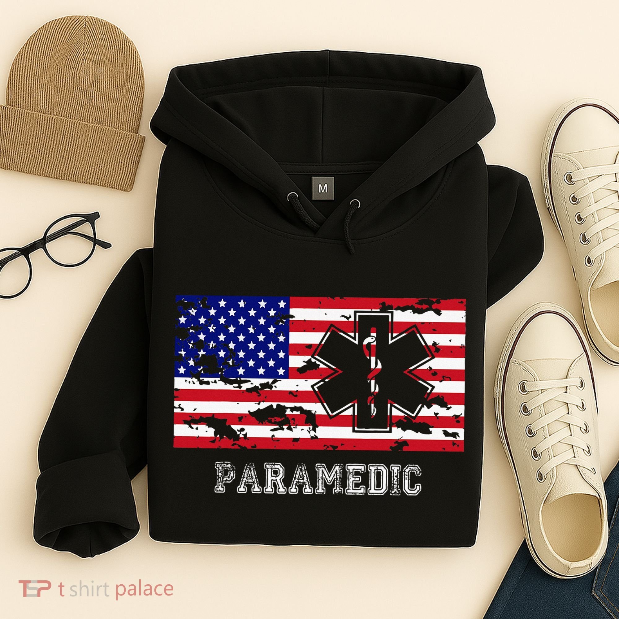 Paramedic Usa Flag Hoodie