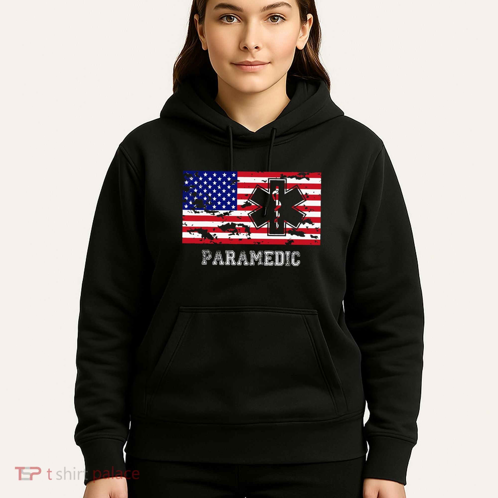 Paramedic Usa Flag Hoodie