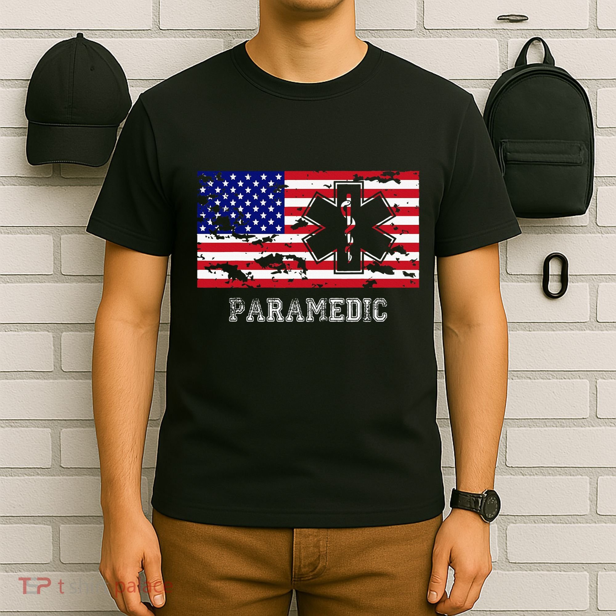 Paramedic Usa Flag T-Shirt