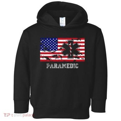 Paramedic Usa Flag Toddler Hoodie